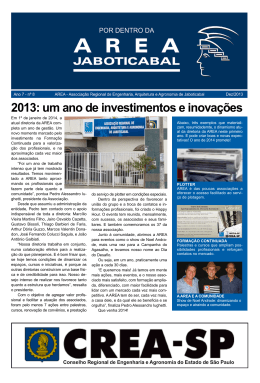 2013: um ano de investimentos e inovações