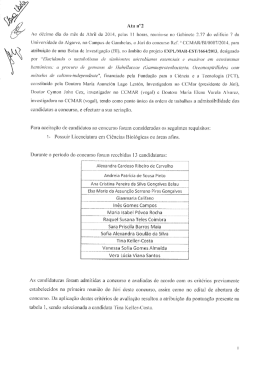 Ata n&ordm; 2 - CCMAR - Universidade do Algarve