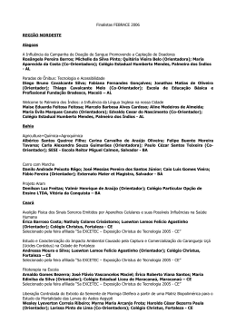 Finalistas FEBRACE 2006 REGI&Atilde;O NORDESTE Alagoas A