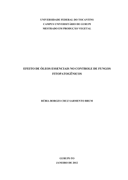 efeito de &oacute;leos essenciais no controle de fungos fitopatog&ecirc;nicos