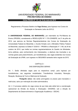 Edital - Universidade Federal do Maranh&atilde;o