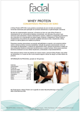 Whey Protein - Facial Farm&aacute;cia de Manipula&ccedil;&atilde;o