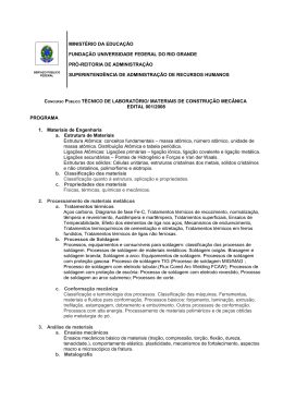 Programa T&eacute;cnico de Laborat&oacute;rio/Materiais e Constru&ccedil;&atilde;o