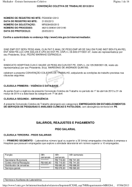 SAL&Aacute;RIOS, REAJUSTES E PAGAMENTO