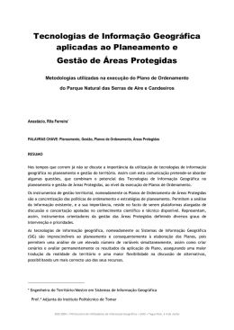 Tecnologias de Informa&ccedil;&atilde;o Geogr&aacute;fica aplicadas ao Planeamento e