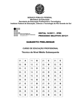 IFRS - T&eacute;cnico de N&iacute;vel M&eacute;dio Subsequente