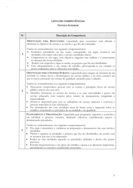 LISTA DE coMPETÊNcIAs