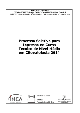 Processo Seletivo para Ingresso no Curso T&eacute;cnico de N&iacute;vel M&eacute;dio