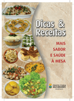 Dicas e Receitas - Prefeitura Municipal de Belo Horizonte