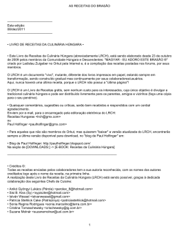 AS RECEITAS DO BRASÃO