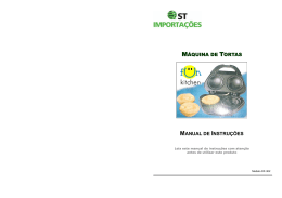 M&Aacute;QUINA DE TORTAS MANUAL DE INSTRU&Ccedil;&Otilde;ES