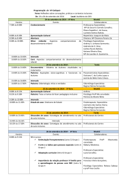 Programa&ccedil;&atilde;o do VII Col&oacute;quio Tema: Reflex&otilde;es sobre concep&ccedil;&otilde;es