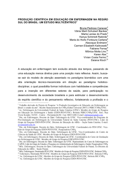 PRODU&Ccedil;&Atilde;O CIENT&Iacute;FICA EM EDUCA&Ccedil;&Atilde;O EM ENFERMAGEM NA