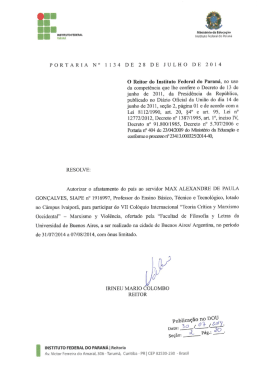 PORTARIA N° 1134 DE 28 DE JULHO DE 2014