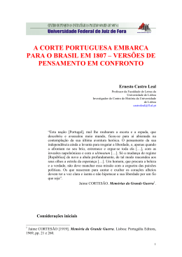 A CORTE PORTUGUESA EMBARCA PARA O BRASIL EM 1807