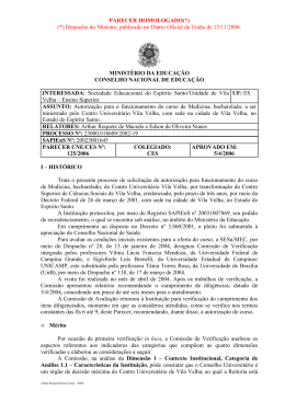 PARECER HOMOLOGADO(*) - Ministério da Educação