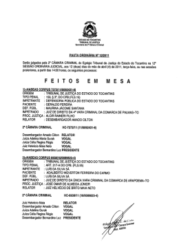 PAUTA ORDINÁRIA N° 12/2011 Serâojulgados pela 2° CÂMARA