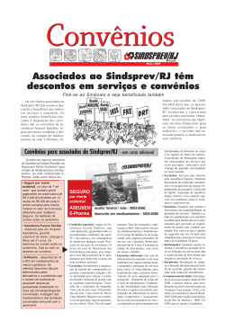 Associados ao Sindsprev/RJ t&ecirc;m descontos em servi&ccedil;os e conv&ecirc;nios