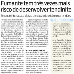 Fumante tem tr&ecirc;s vezes mais