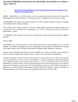 Sal natural SAL&VIDA® contribui para uma alimentação mais