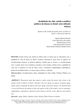 Qualidade de vida e sa&uacute;de de idosos no Brasil