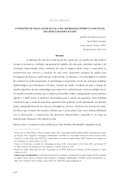 138 ARTIGO ORIGINAL CONDI&Ccedil;&Otilde;ES DE VIDA E SA&Uacute;DE BUCAL