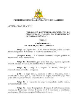 lei estabelece a estrutura administrativa da prefeitura de vila nova