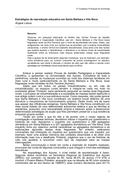 Estrat&eacute;gias de reprodu&ccedil;&atilde;p educativa em Santa B&aacute;rbara e Vila Nova
