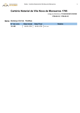 Cartório Notarial de Vila Nova de Monsarros 1795