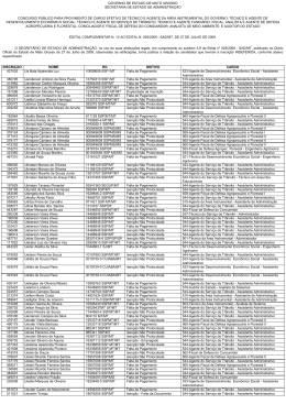 GOVERNO DE ESTADO DE MATO GROSSO SECRETARIA