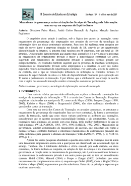 1 Mecanismos de governan&ccedil;a na terceiriza&ccedil;&atilde;o dos