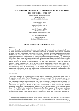 variabilidade da umidade relativa do ar na bacia de barra dos