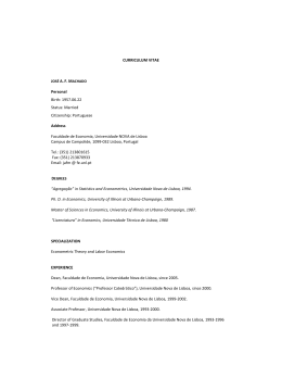 CV Jose A. Ferreira Machado - Faculdade de Direito da UNL