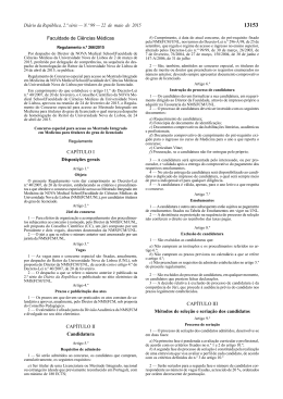 Regulamento n.º 266/2015 - Faculdade de Ciências Médicas da