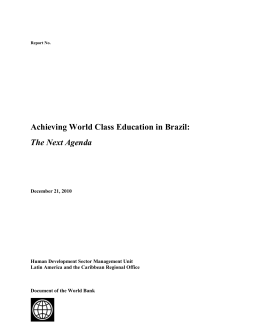 Achieving World Class Education in Brazil