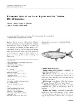 Threatened fishes of the world: Brycon nattereri Günther