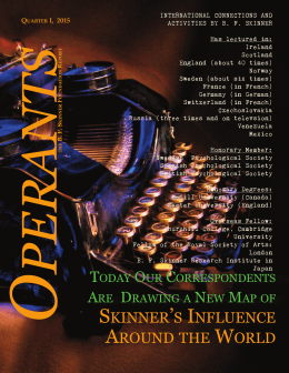 SKINNER`S INFLUENCE AROUND THE WORLD