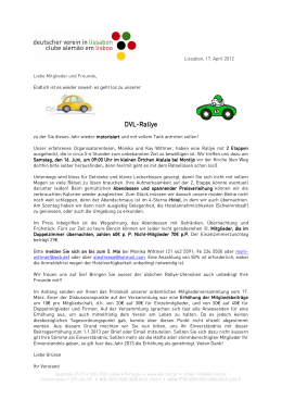 DVL-Rallye - Deutscher Verein in Lissabon