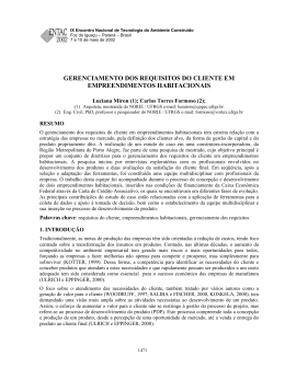 GERENCIAMENTO DOS REQUISITOS DO CLIENTE EM