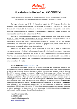 Hotsoft - 49º Congresso Brasileiro de Patologia Clínica / Medicina