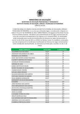 processo seletivo especial para licenciatura em matem&aacute;tica