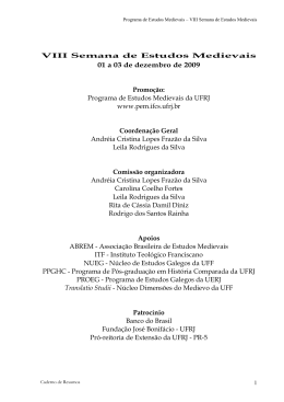 VIII Semana de Estudos Medievais 01 a 03 de