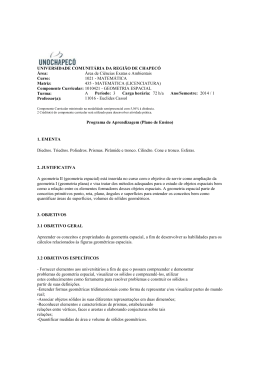 &Aacute;rea de Ci&ecirc;ncias Exatas e Ambientais Curso