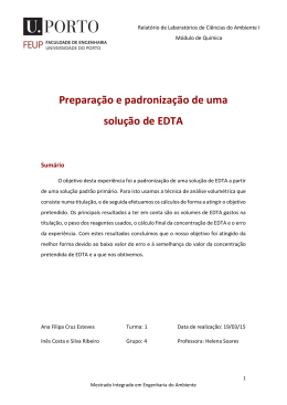 Preparação e padronização de uma solução de EDTA