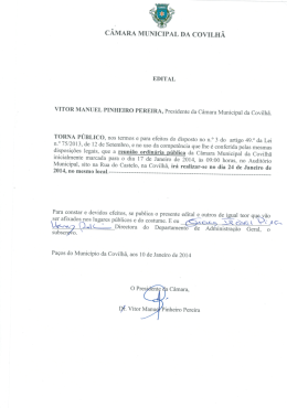 CÂMARA MUNICIPAL DA COVILHÃ EDITAL VITOR MANUEL