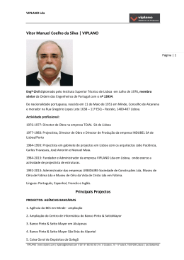 Vítor Manuel Coelho da Silva | VIPLANO Principais Projectos