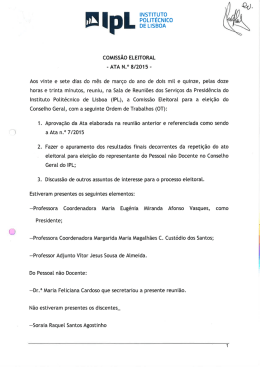 Acta n.&ordm; 8-2015 - Instituto Polit&eacute;cnico de Lisboa