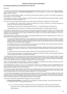 PARECER DO COMITÊ DE TERMO DE COMPROMISSO
