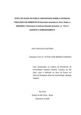 EFEITO DO &Aacute;CIDO SULF&Uacute;RICO CONCENTRADO SOBRE O