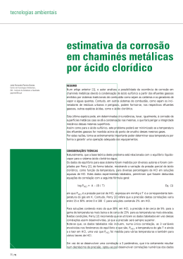estimativa da corrosão em chaminés metálicas por ácido clorídico